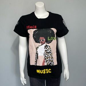 Defend Brooklyn Peace Love Music T-Shirt EUC